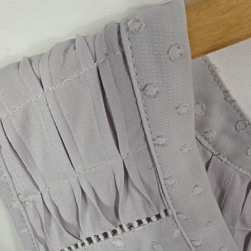 Brixon Ivy Soft Gray Dot V-Neck Sleeveless Blouse Size L - Picture 7 of 15